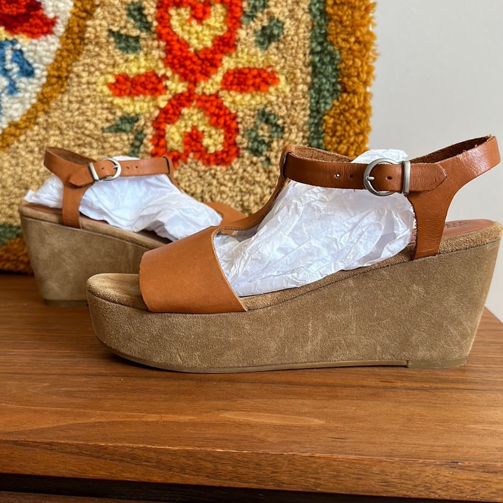 Gorgeous Madewell Brown Leather Platform Sandals Size 8
